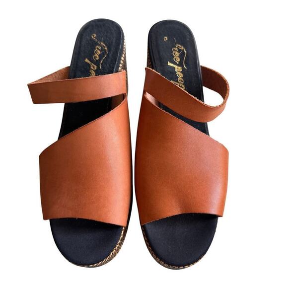 NWOB Free People Demi Platform Sandals Tan Leather Boho bohemian Size 41 / 10.5 - Picture 2 of 9